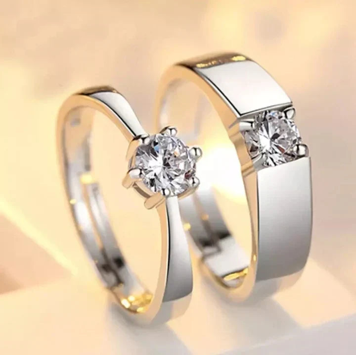 Classic Couple Rings For Men Women CZ Stone Trendy