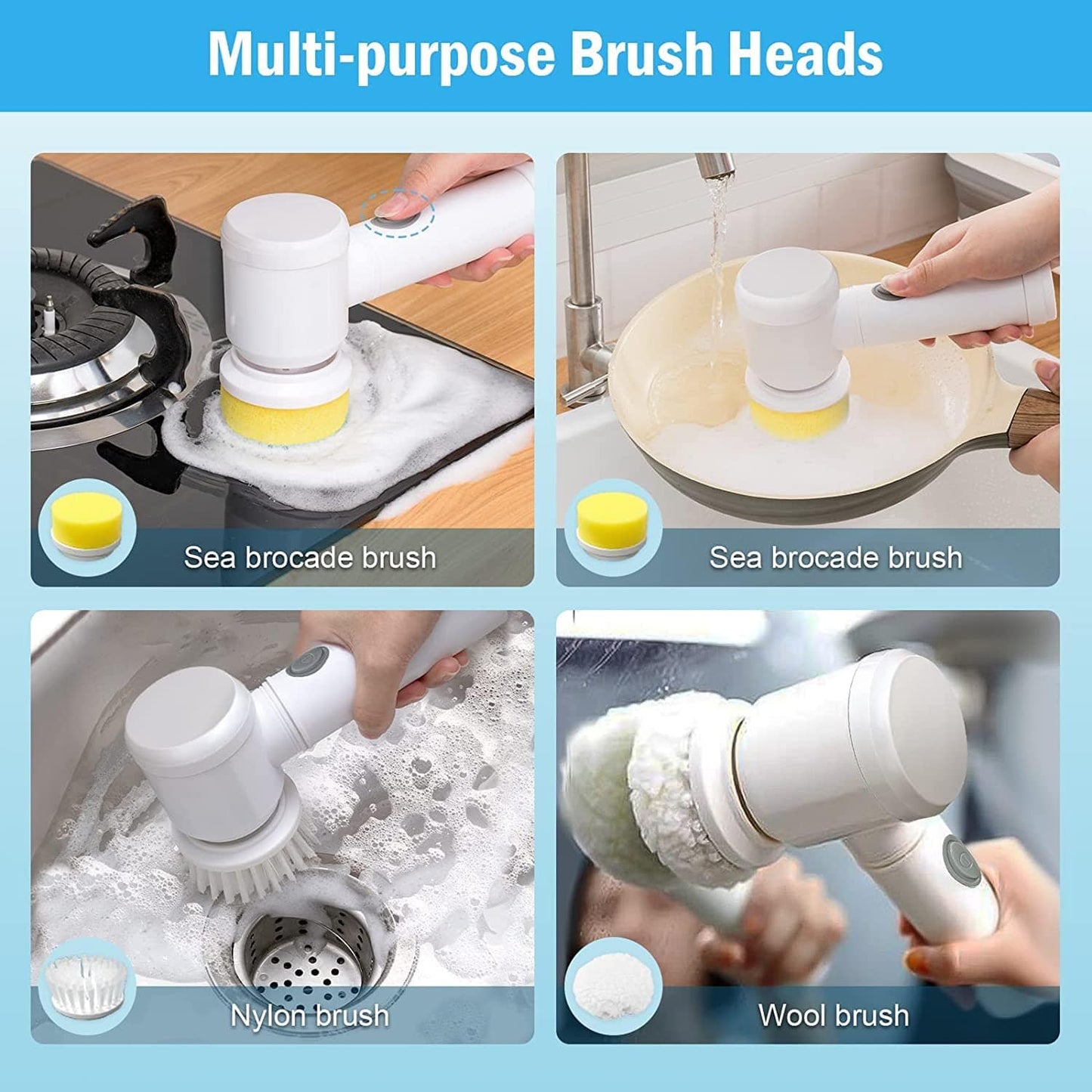 Multi-Functional 3-in-1 Electric Cleaning Brush