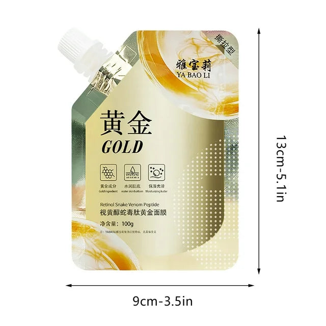 Luxury Retinol Gold Facial Mask Tear Off Mud Film Hydrating & Skin Boosting ( 100g )