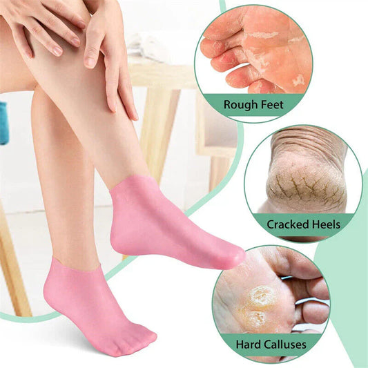 1 Pair Silicone Moisturizing Gel Heel Socks / Silicone Heel Pad For Foot Care / Multi-purpose